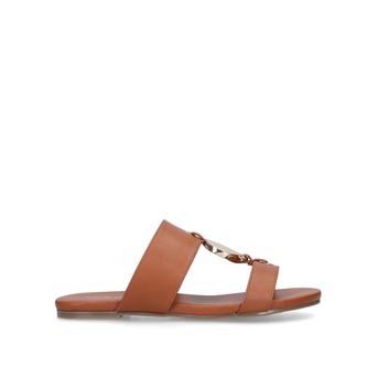 Gloss Tan Embellished Sliders from Nine West