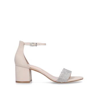Gladoniel Nude Embellished Block Heel Sandals from Aldo