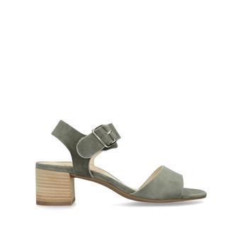 Jane Khaki Leather Block Heel Sandals from Paul Green
