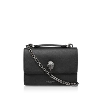Shoreditch Cross Body Black Caviar Leather Cross Body Bag from Kurt Geiger London