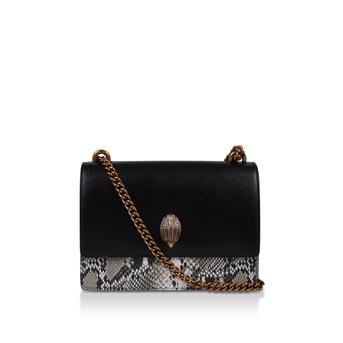 Shoreditch Cross Body Black Snake Print Cross Body Bag from Kurt Geiger London