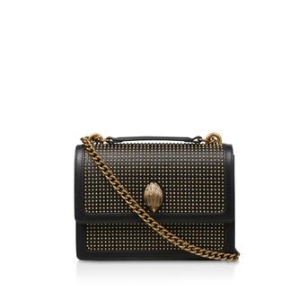 Shoreditch Stud Cross Body Black Leather Pin Stud Embellished Cross Body Bag from Kurt Geiger London