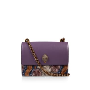 Shoreditch Cross Body Purple Snake Print Cross Body Bag from Kurt Geiger London