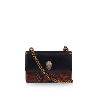 Mini Shoreditch Cross Body Black Snake Print Mini Cross Body Bag from Kurt Geiger London