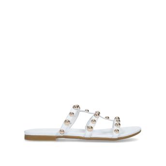 Kaddie White Embellished Flat Sandals from Carvela