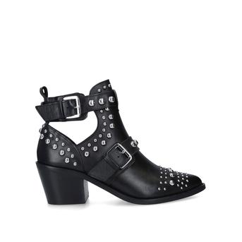 Sybil Black Silver Studded Block Heel Ankle Boots from Kurt Geiger London