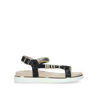 Boujee Black Chunky Embossed Sandals from Carvela