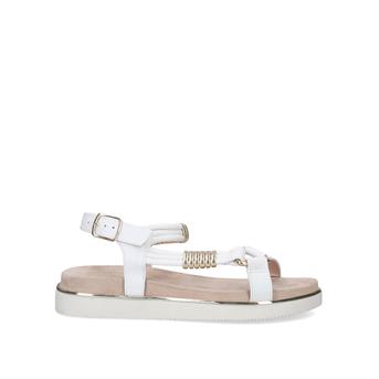 Boujee White Chunky Gold Detail Sandals from Carvela