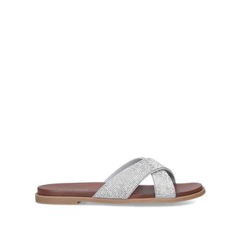 Glitz Grey Embellished Sliders from Nine West