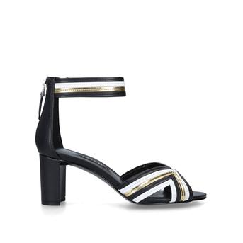 Pearl Black Block Heel Strappy Sandals from Nine West