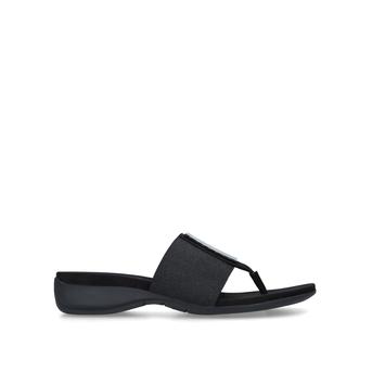 Kilian Black Wedge Flip Flops from Anne Klein