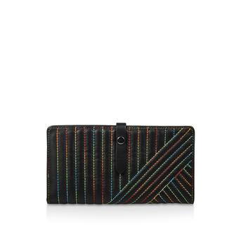 Leather Soft Wallet Black Wallet With Rainbow Stitching from Kurt Geiger London