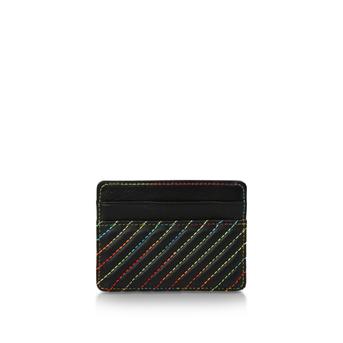 Card Holder V Black Card Holder With Rainbow Stitching from Kurt Geiger London