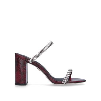 Fabiene Red Snake Print Embellished Mules from KG Kurt Geiger