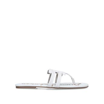 Cara White Flat Sandals from Sam Edelman