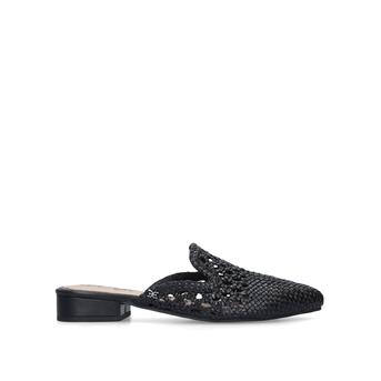 Clara Black Woven Pointed Flat Mules from Sam Edelman