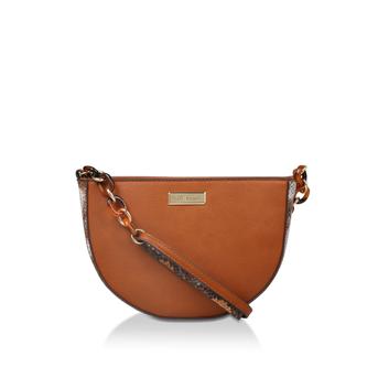 Fleur Half Moon Cross Body Tan And Snake Print Cross Body Bag from Carvela