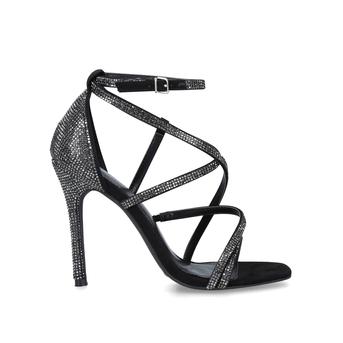 Ginger Black Sparkly Stiletto Heel Strappy Sandals from Carvela