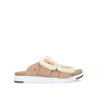 Fluff Indio Beige Suede Shearling Sliders from UGG