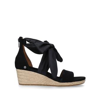 Trina Black Suede Wedge Heel Sandals from UGG