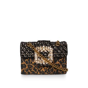 Velvet Mayfair Bag Leopard Embellished Mini Shoulder Bag from Kurt Geiger London