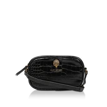Eagle Small Cross Body Black Croc Effect Cross Body Bag from Kurt Geiger London