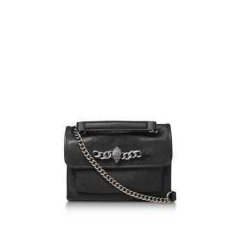Mini Leather Chelsea Bag Black Mini Shoulder Bag With Eagle Embellished Chain Detail from Kurt Geiger London