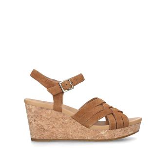 Uma Tan Suede Wedge Sandals from UGG