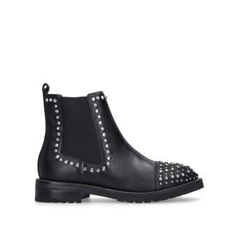 flat studded ankle boots