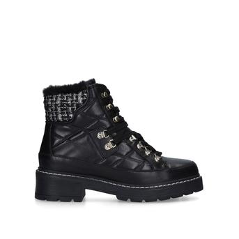 Roman Black Embellished Quilted Hiker Boots from Kurt Geiger London