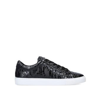 Donnie Sneaker Black Snake Effect Lace Up Trainers from Kurt Geiger London