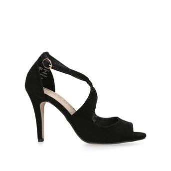 Natty Black Stiletto Heel Peep Toe Sandals from Miss KG