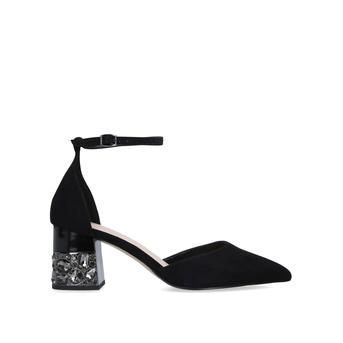 Laries Black Embellished Block Heel Court Shoes from Carvela