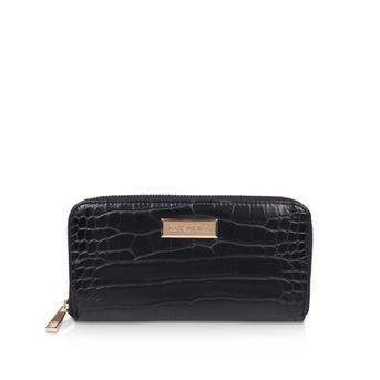 Annabelle Zip Wallet Black Croc Print Zip Wallet from Carvela