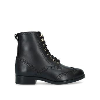 Glorfidien Black Flat Lace Up Ankle Boots from Aldo