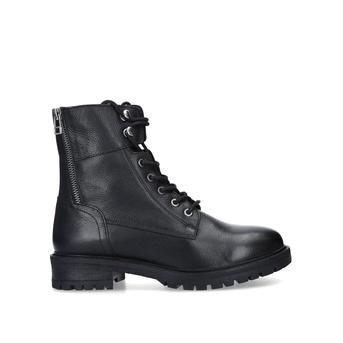 Rilmawiel Black Lace Up Biker Boots from Aldo