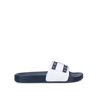 Tj Flag Slide White And Navy Sliders from Tommy Hilfiger