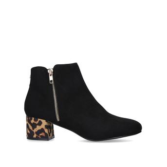 Tail Black Ankle Boots With Leopard Print Block Heel from Carvela Comfort