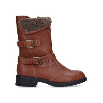 Tame Tan Buckle Detail Calf Boots from Carvela Comfort