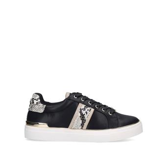 Kamilla Black And Snake Print Lace Up Trainers from Miss KG
