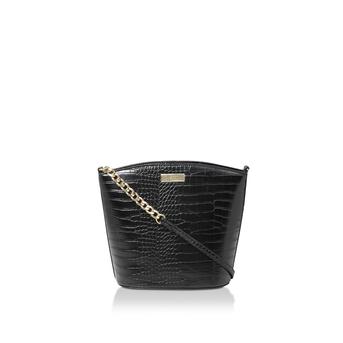 Freda Croc Bucket Bag Black Croc Print Bucket Bag from Carvela