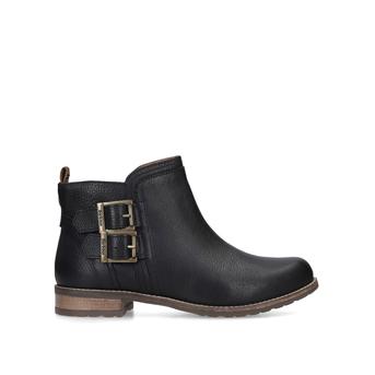 Sarah Low Buckle Boot Black Ankle Boots With Buckle Detail from Barbour