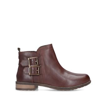 Sarah Low Buckle Boot Wine Ankle Boots With Buckle Detail from Barbour