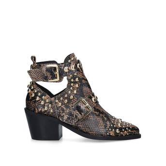 Sybil Snake Print Studded Block Heel Ankle Boots from Kurt Geiger London