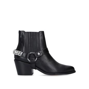 Sylvie Crystal Black Embellished Block Heel Western Boots from Kurt Geiger London