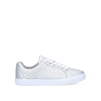 Baker Metallic Silver Lace Up Trainers from Nine West