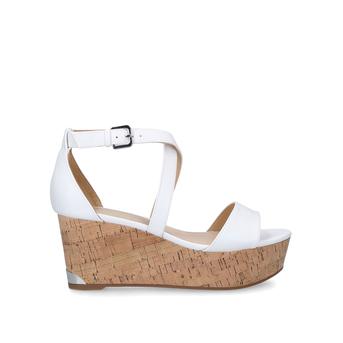 Violet White Wedge Heel Sandals from Nine West