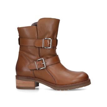 Richmond Tan Buckle Detail Biker Boots from Kurt Geiger London