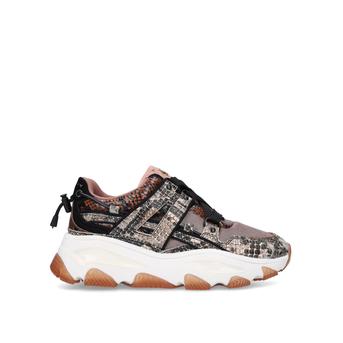 Lettie Nude Snake Print Studded Chunky Trainers from Kurt Geiger London