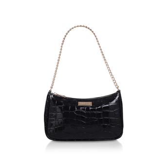 Fierce Shoulder Evening Bag Black Croc Print Shoulder Bag from Carvela